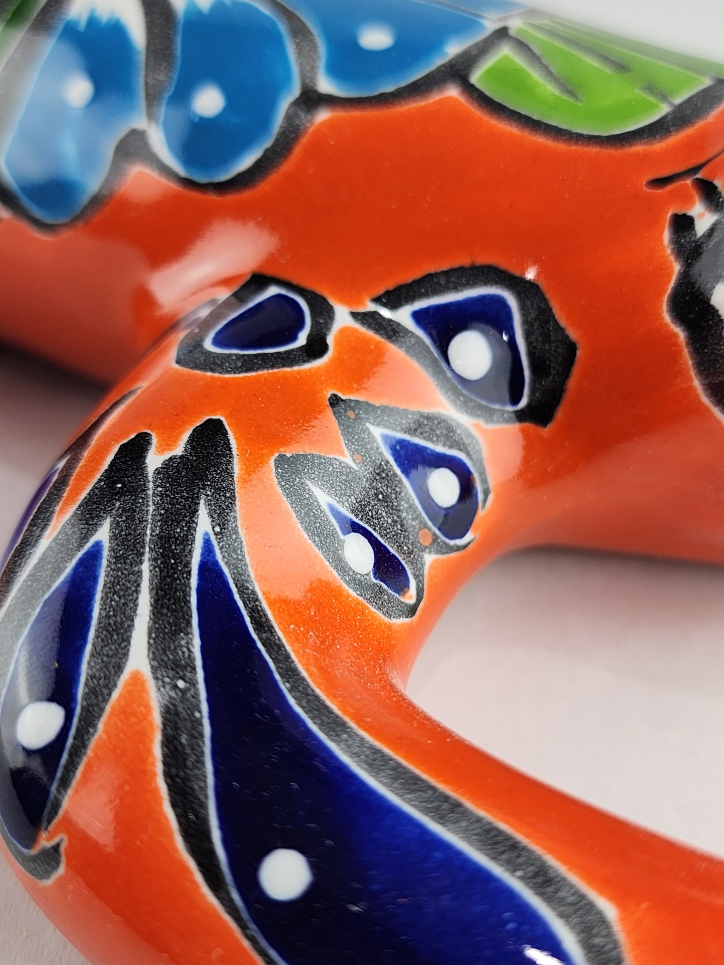 Orange Talavera-Style Frog – Handcrafted Mexican Folk Art Décor
