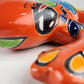Orange Talavera-Style Frog – Handcrafted Mexican Folk Art Décor