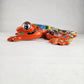Orange Talavera-Style Frog – Handcrafted Mexican Folk Art Décor
