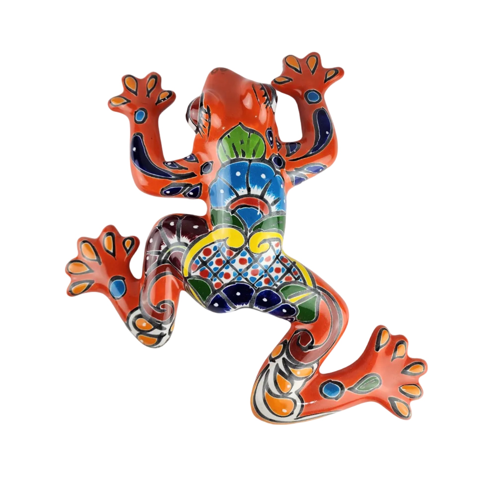 Colorful ceramic talavera style frog