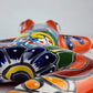 Orange Talavera-Style Frog – Handcrafted Mexican Folk Art Décor