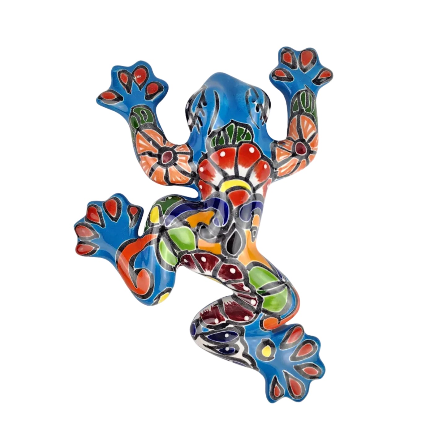 Sky blue talavera style frog