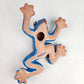 Sky Blue Talavera-Style Frog – Handcrafted Mexican Folk Art Décor