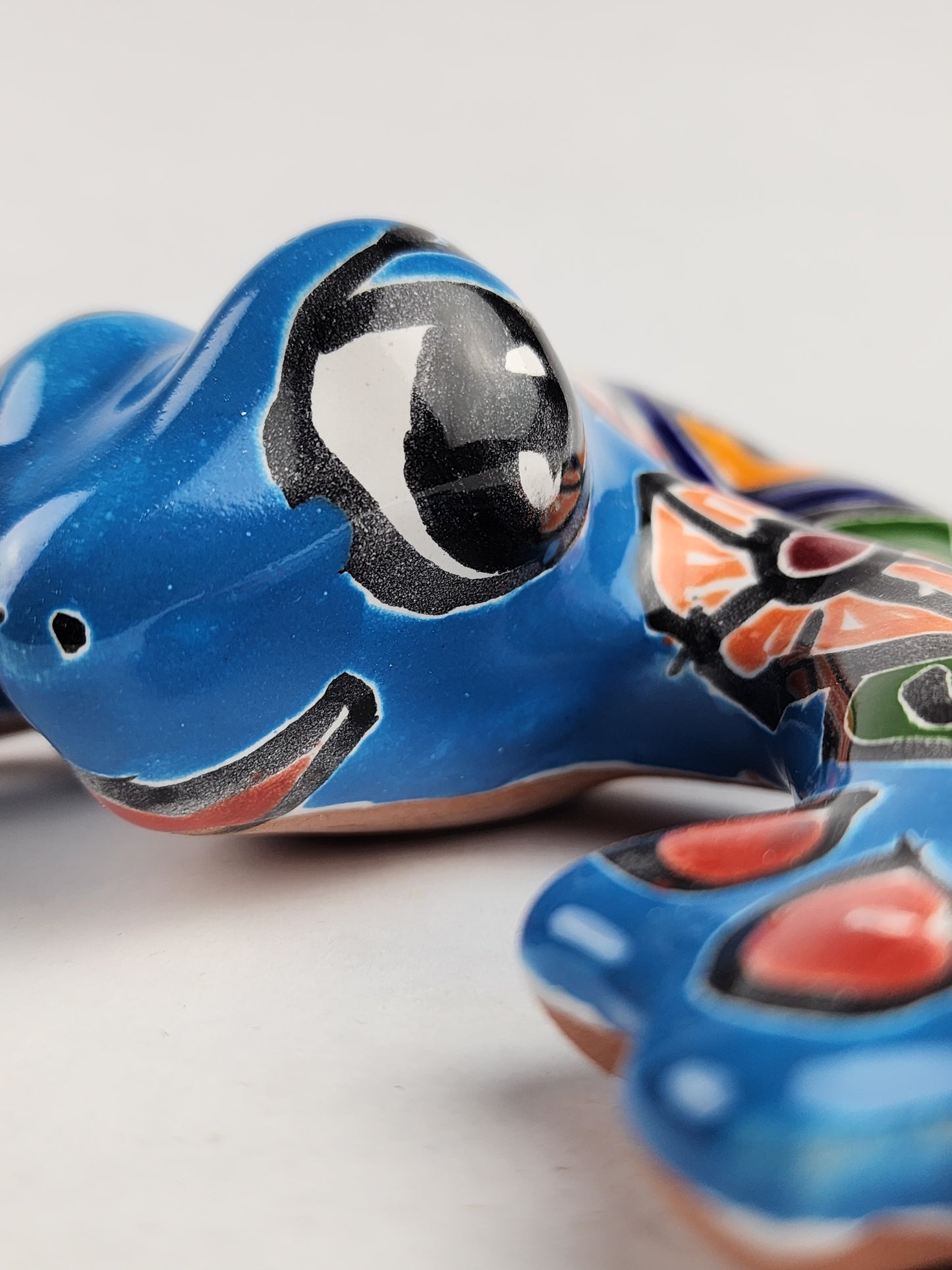 Sky Blue Talavera-Style Frog – Handcrafted Mexican Folk Art Décor