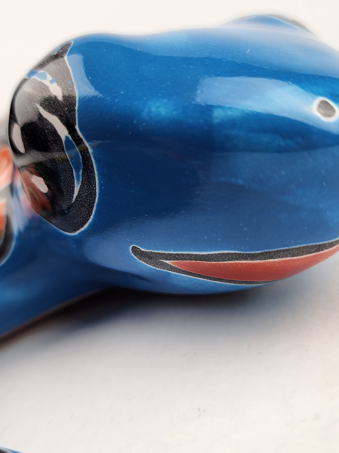 Sky Blue Talavera-Style Frog – Handcrafted Mexican Folk Art Décor