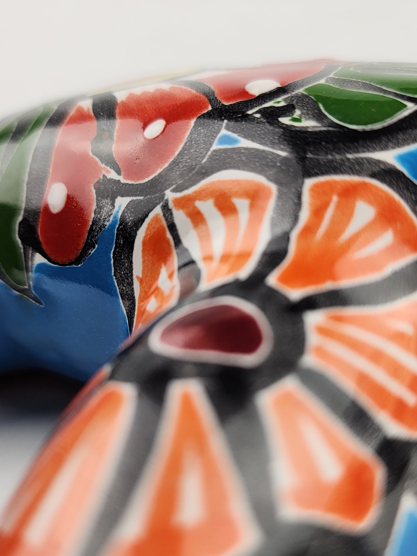 Sky Blue Talavera-Style Frog – Handcrafted Mexican Folk Art Décor