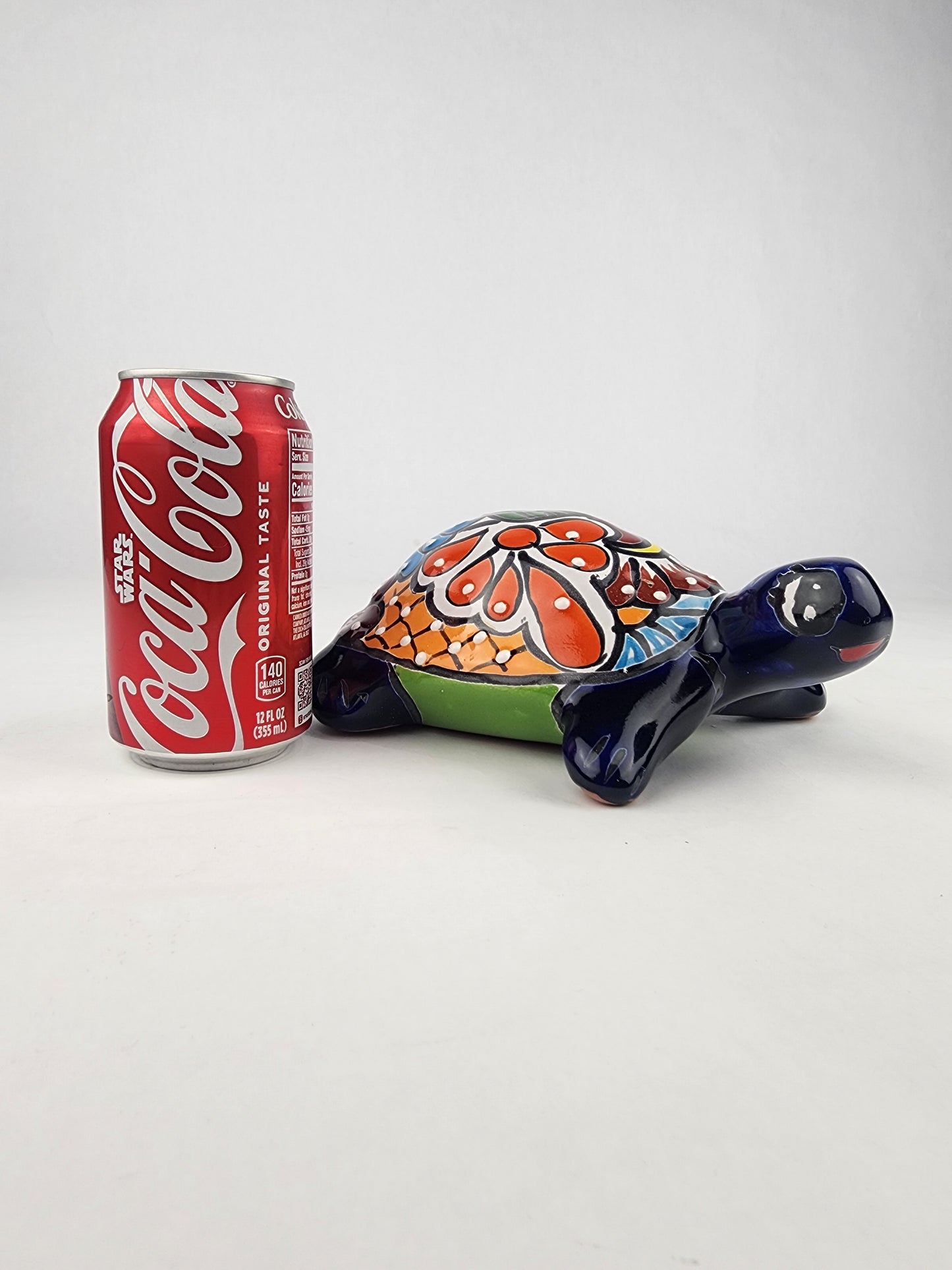 Talavera-Style Ceramic Turtle Figurine 8.5" – Mexican Folk Art Décor