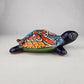 Blue Talavera-Style Ceramic Turtle Figurine 9.5" – Mexican Folk Art Décor