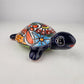 Blue Talavera-Style Ceramic Turtle Figurine 9.5" – Mexican Folk Art Décor