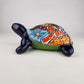 Large Blue Talavera-Style Turtle Figurine 11" – Mexican Ceramic Folk Art