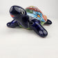 Large Blue Talavera-Style Turtle Figurine 11" – Mexican Ceramic Folk Art