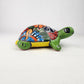 Green Talavera-Style Ceramic Turtle Figurine 8.5" – Mexican Folk Art Décor