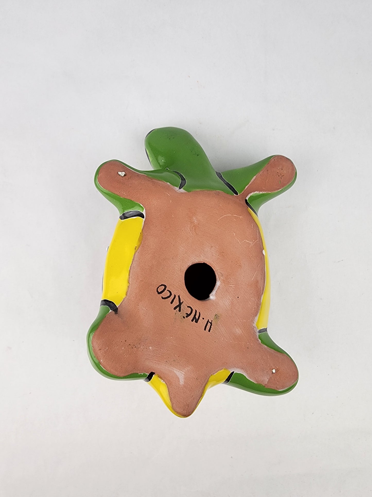 Green Talavera-Style Ceramic Turtle Figurine 8.5" – Mexican Folk Art Décor