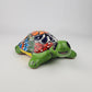 Green Talavera-Style Ceramic Turtle Figurine 8.5" – Mexican Folk Art Décor