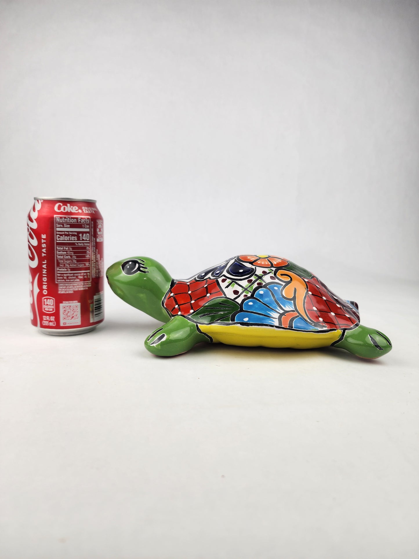 Green Talavera-Style Turtle Figurine 9.5" – Mexican Ceramic Garden Art