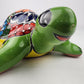 Green Talavera-Style Turtle Figurine 11" – Mexican Ceramic Folk Art