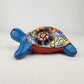 Sky Blue Talavera-Style Turtle Figurine 8.5" – Mexican Ceramic Folk Art