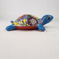 Sky Blue Talavera-Style Turtle Figurine 9.5" – Mexican Ceramic Décor