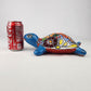 Sky Blue Talavera-Style Turtle Figurine 9.5" – Mexican Ceramic Décor