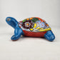 Sky Blue Talavera-Style Turtle Figurine 11" – Mexican Ceramic Garden Accent