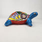 Sky Blue Talavera-Style Turtle Figurine 11" – Mexican Ceramic Garden Accent