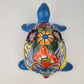 Sky Blue Talavera-Style Turtle Figurine 11" – Mexican Ceramic Garden Accent