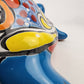 Sky Blue Talavera-Style Turtle Figurine 11" – Mexican Ceramic Garden Accent