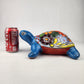 Sky Blue Talavera-Style Turtle Figurine 11" – Mexican Ceramic Garden Accent