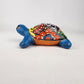 Sky Blue Talavera-Style Turtle Figurine 8.5" – Mexican Garden Folk Art