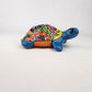 Sky Blue Talavera-Style Turtle Figurine 8.5" – Mexican Garden Folk Art