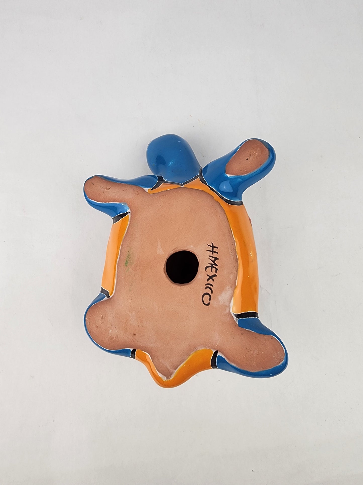 Sky Blue Talavera-Style Turtle Figurine 8.5" – Mexican Garden Folk Art
