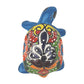 Sky Blue Talavera-Style Turtle Figurine 8.5" – Mexican Garden Folk Art