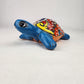 Sky Blue Talavera-Style Turtle Figurine 8.5" – Mexican Garden Folk Art