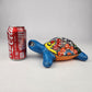 Sky Blue Talavera-Style Turtle Figurine 8.5" – Mexican Garden Folk Art