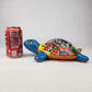 Sky Blue Talavera-Style Turtle Figurine 9.5" – Mexican Folk Art Accent