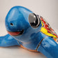 Sky Blue Talavera-Style Turtle Figurine 11" – Mexican Folk Art Décor