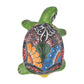 Green Mexican Ceramic Turtle Figurine 8.5" – Talavera-Style Garden Décor