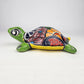 Green Talavera-Style Turtle Figurine 9.5" – Mexican Folk Art Décor