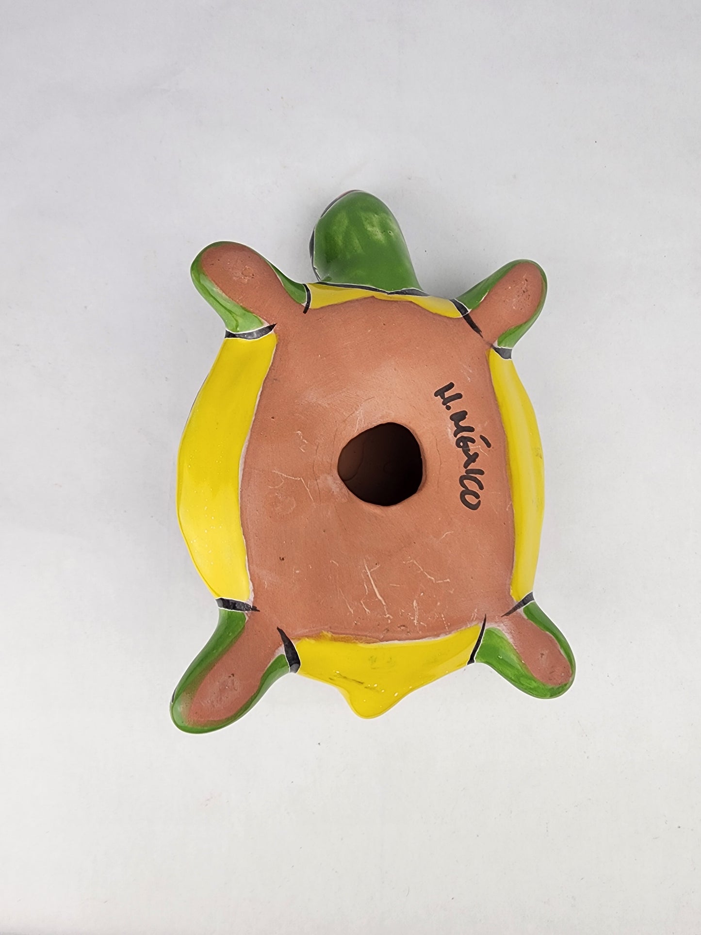 Green Talavera-Style Turtle Figurine 9.5" – Mexican Folk Art Décor