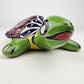 Green Talavera-Style Turtle Figurine 9.5" – Mexican Folk Art Décor