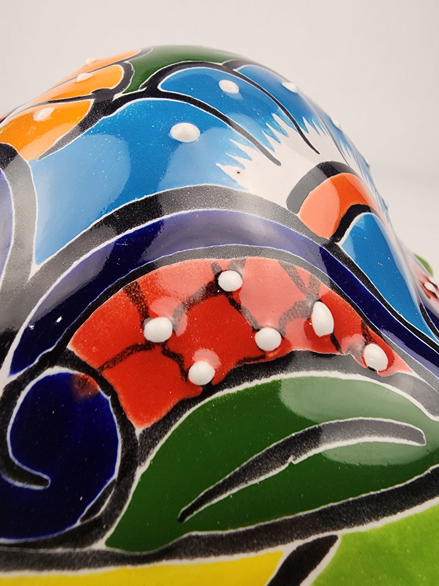 Green Talavera-Style Turtle Figurine 11" – Mexican Garden Folk Art