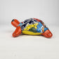 Red Orange Talavera-Style Turtle Figurine 8.5" – Mexican Ceramic Folk Art
