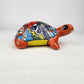 Red Orange Talavera-Style Turtle Figurine 8.5" – Mexican Ceramic Folk Art