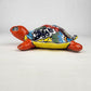 Red Orange Talavera-Style Turtle Figurine 9.5" – Mexican Ceramic Décor