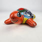 Red Orange Talavera-Style Turtle Figurine 9.5" – Mexican Ceramic Décor