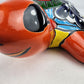 Red Orange Talavera-Style Turtle Figurine 9.5" – Mexican Ceramic Décor