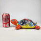 Red Orange Talavera-Style Turtle Figurine 9.5" – Mexican Ceramic Décor