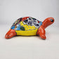 Red Orange Talavera-Style Turtle Figurine 11" – Mexican Ceramic Garden Décor