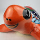 Red Orange Talavera-Style Turtle Figurine 11" – Mexican Ceramic Garden Décor