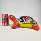 Red Orange Talavera-Style Turtle Figurine 11" – Mexican Ceramic Garden Décor